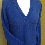 Maglione Donna Vintage A Scollo V – Maniche Lunghe, Patchwork Denim, Tunica Leggera Primaverile