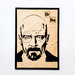 Quadro in legno Breaking bad, fatto a mano con sfondo Nero e immagine Betulla naturale, raffigurante Walter White "Heisenberg" il personaggio protagonista.