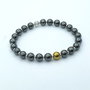 Bracciale con pietre dure naturali Ematite Oro e Argento