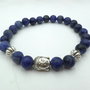 Bracciale con pietre dure naturali Sodalite Blu e charm centrale Buddha