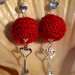 Orecchini pendenti creati a mano all` uncinetto "La chiave del cuore" con tecnica crochet bead