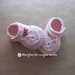 Scarpine bambina cuoricino fatte a mano all'uncinetto in cotone biologico rosa 