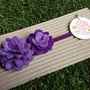 Fascia elastica a pom pom in tono viola by Little Rose Handmade