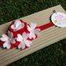 Fascia elastica a fiorellini in tono rosso e bianco by Little Rose Handmade