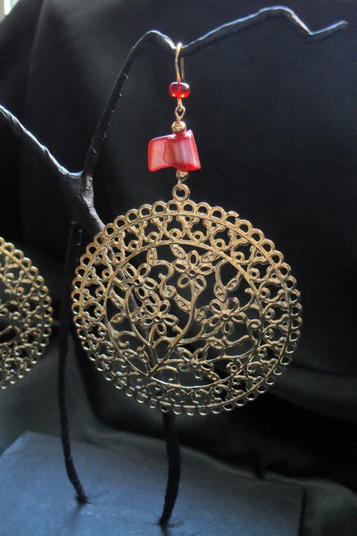 Orecchini Lunghi Vintage In Filigrana Con Frange A Catena - Argento, A Lampadario, Tribali Per Donne E Ragazze