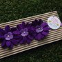 Fascia elastica a tre fiori in tono viola by Little Rose Handmade