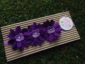 Fascia elastica a tre fiori in tono viola by Little Rose Handmade