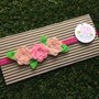 Fascia elastica a rose in tono beige e rosa by Little Rose Handmade