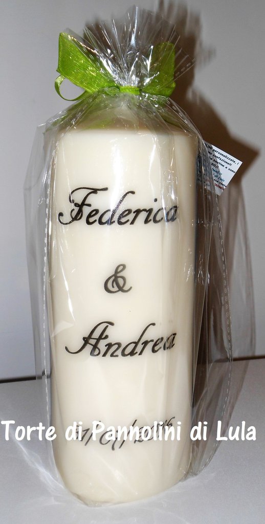 Candela Battesimo Personalizzata Con Nome E Data - 25cm Regalo Unico