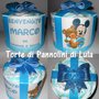 	TORTA di PANNOLINI Pampers + NOME DEDICA PERSONALIZZATA pacco regalo fiocco idea regalo nascita battesimo