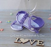 Sandali neonata uncinetto cotone