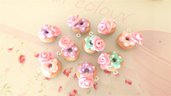 OFFERTA BOMBONIERE - matrimonio - nascita battesimo -CIAMBELLE DONUTS  con rosa    - fimo confetti porta confetti