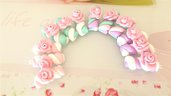 OFFERTA BOMBONIERE - matrimonio - nascita battesimo - MASHMALLOWS  con rosa    - fimo confetti porta confetti