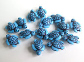6 Perle ACRILICO Tartaruga azzurro PRL127