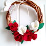 Ghirlanda rose handmade  feltro fuori porta natale regalo misshobby.com doni e bomboniere pannolenci fiori