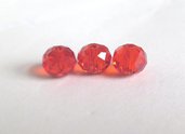 10 Perle sfaccettate rosso 8 mm CRYSTAL PRL169