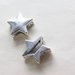 2 Slide Charms STAR in silver plated antico PRL202