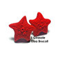 Orecchini a perno con stella marina rossa in pasta polimerica