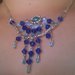 collana in tessitura di perline con ciondolo pendente blue