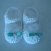 Scarpette da neonato in cotone con fiocchetto turchese