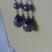 orecchini pendenti con murrine e perle viola