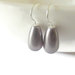 Orecchini argento 925 pendenti con perla a goccia color mauve