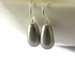 Orecchini argento 925 pendenti con perla a goccia color grigio perla