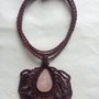 Collana Macrame Quarzo Rosa