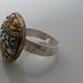 anello con bottone vintage argento e oro