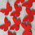 10 Farfalle fustellate rosse  in feltro grandi