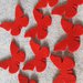 10 Farfalle fustellate rosse  in feltro grandi