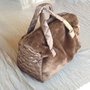 Borsa bauletto pelliccia marrone