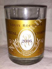 Vaso da Bottiglia Magnum di Champagne Cristal Louis Roederer idea regalo arredo design riciclo creativo.