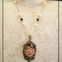 SILVER ROSE CAMMEO NECKLACE-COLLANA VNTAGE/VITTORIANA CON CAMMEO E ROSA