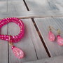 Bracciale e orecchini sfumature di rosa