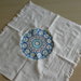 Mandala in blu ricamato a telaio su tela vintage di cotone,ricamo elegante