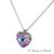 Collana in acciaio cuore di cristallo Swarovski Vitrail Light 18 mm fatta a mano - Begonia