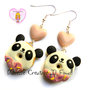 Orecchini ciambelle donut - panda con glassa . pastel goth kawaii