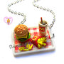 Collana  McDonald's - Hamburger, patatine fritte, coca cola. handmade fimo kawaii miniature