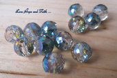LOTTO 10 perle in vetro sfaccettato (12 mm) (cod 3)