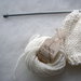 Bianco Cappellino neonato in Alpaca Bio cappellino neonato lavorato a mano con lana biologica