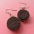 Oreo Cookie Earrings - chocolate