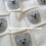 Copertina orsetti baby neonato - copertina culla in pura lana merino - ferri e uncinetto