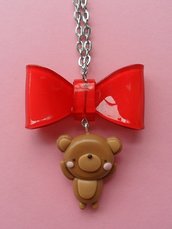 Sweet Bear Necklace - red