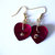 Orecchini cuore in madreperla realizzati a mano/rosso/tango/idea regalo