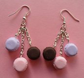 My favourite macarons - earrings: rose, dark chocolate, violet
