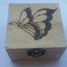 Scatola in legno incisa a fuoco con il pirografo - farfalla