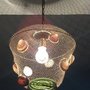 Lampadario lampada conchiglie vecchia nassa rete da pesca unico