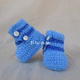 Scarpine noenato 0-3 mesi, lana azzurro, uncinetto