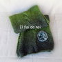 Sciarpa in lana verde, accessorio donna, ferri